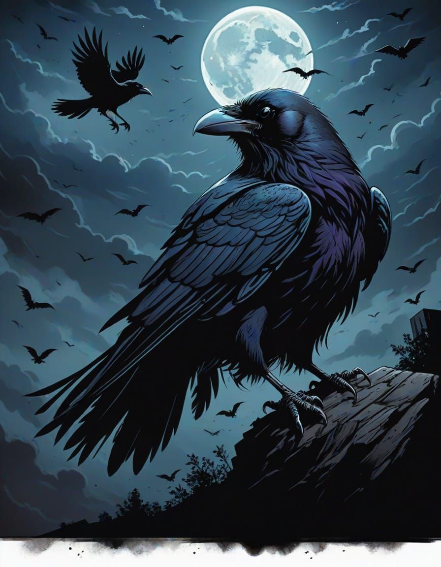 Raven in Darkness: Comic Book Art
