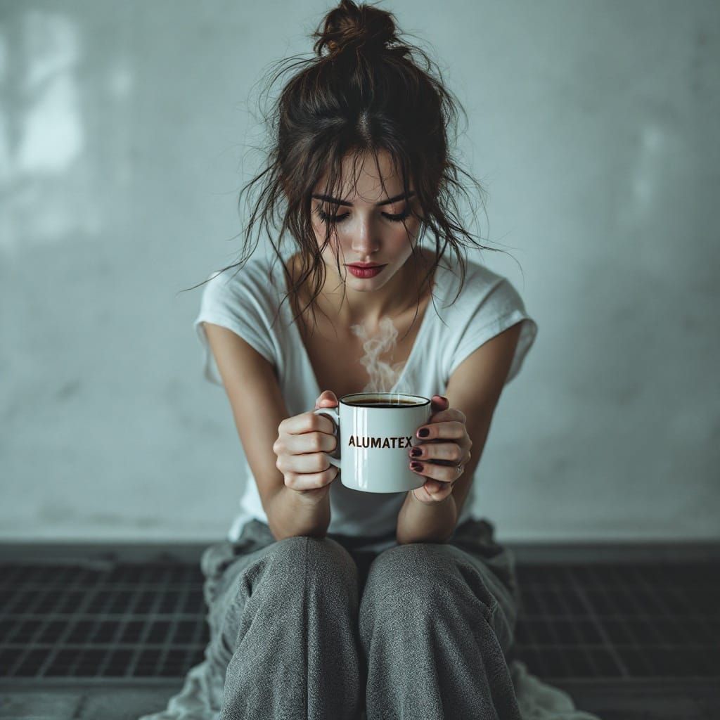 Serene Woman Contemplates in Futuristic Landscape