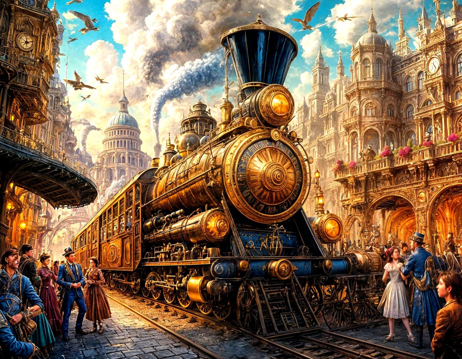 Steampunk Train Journey to Royal Castle