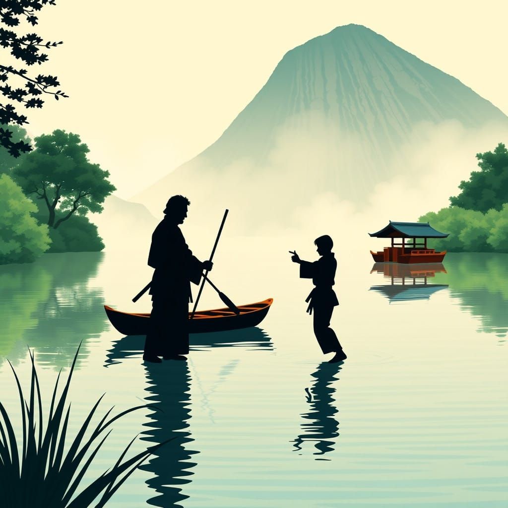 Karate Master Teaches Serene Lake Katas with Kindness