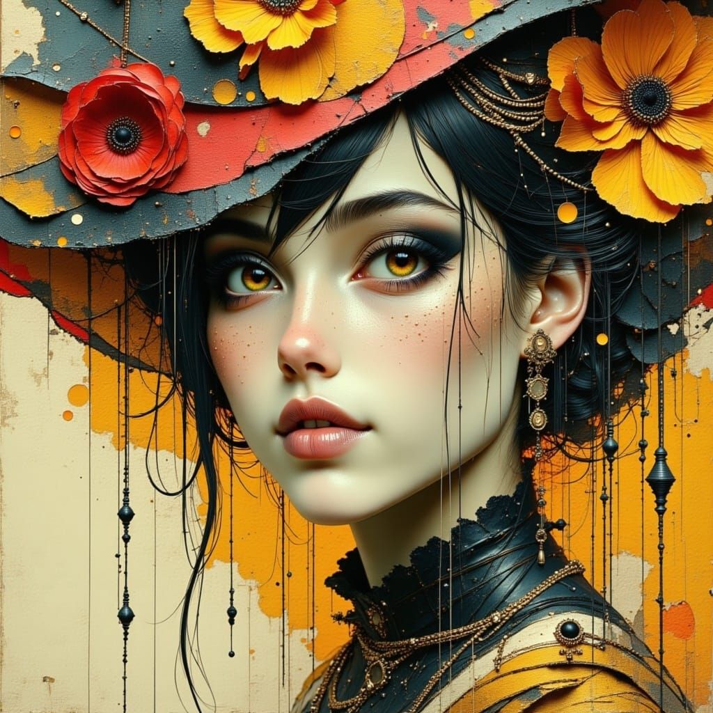 Bohemian Woman in Elegant Digital Art Style