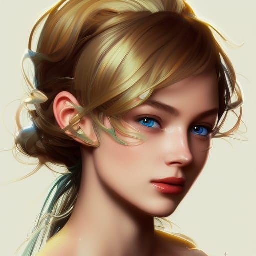 Tinkerbell Portrait in Art Nouveau Style