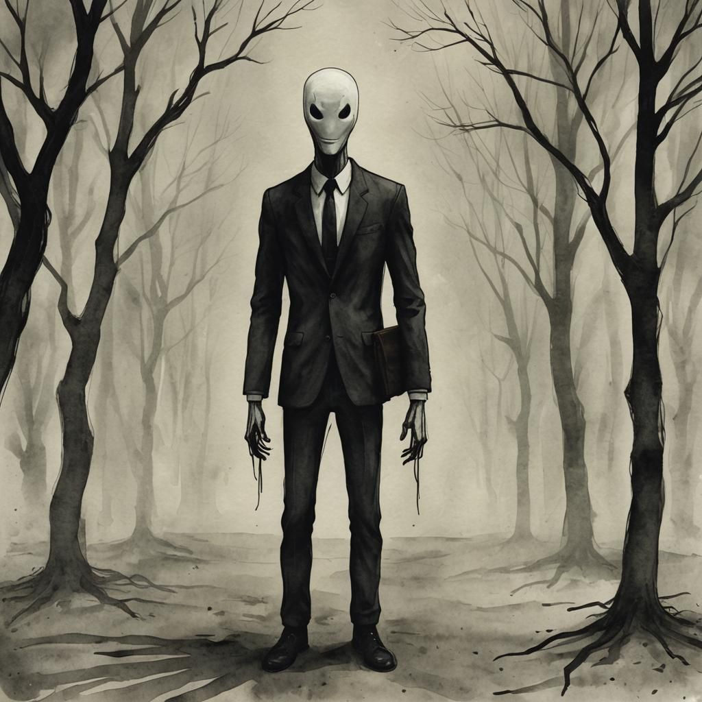 Eerie Rendering of the Slender Man