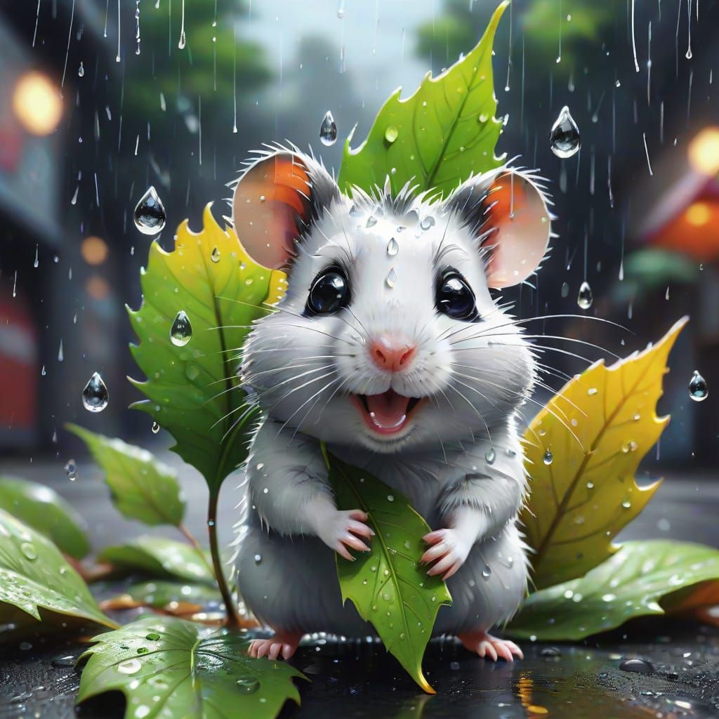 Vibrant Graffiti Hamster Caricature with Jewel Eyes