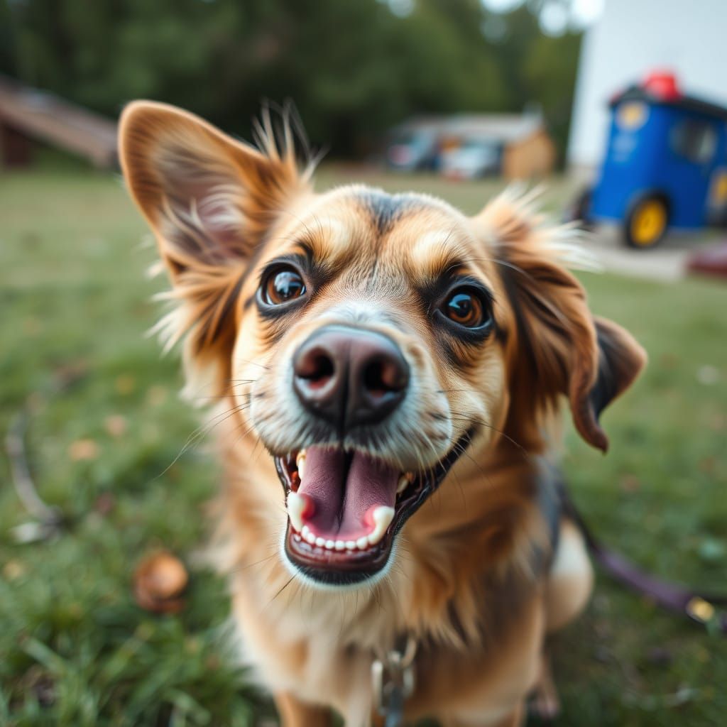 Joyful One-Eyed Canine