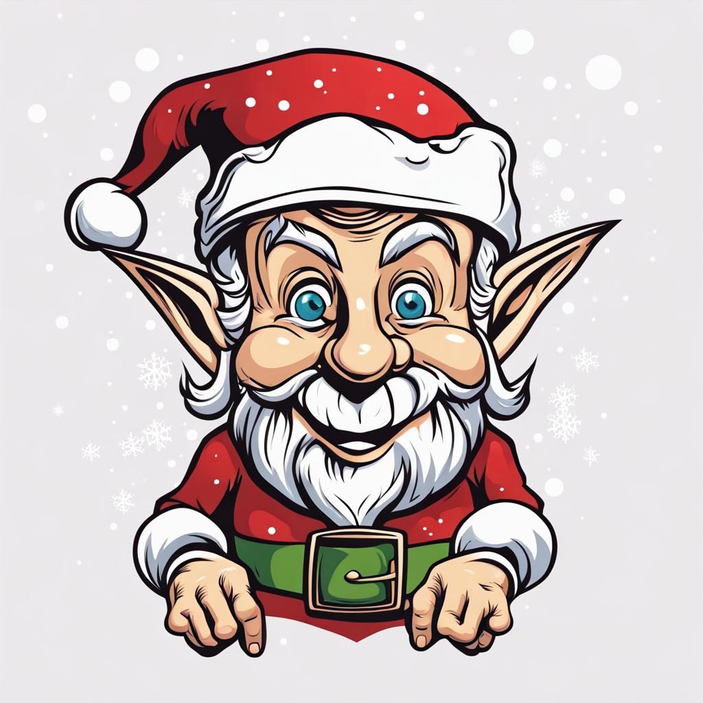 Funny Christmas Elf T-Shirt Vector Graphic