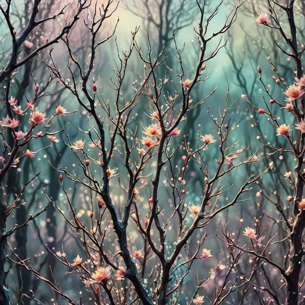 Psychedelic Forest: Astral Cosmic Dreamscape in Digital Art