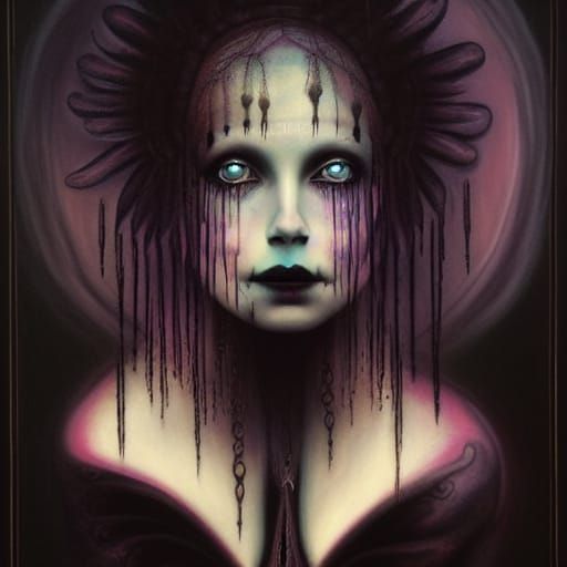 Ghostly Victorian Lady of Tears in the Night