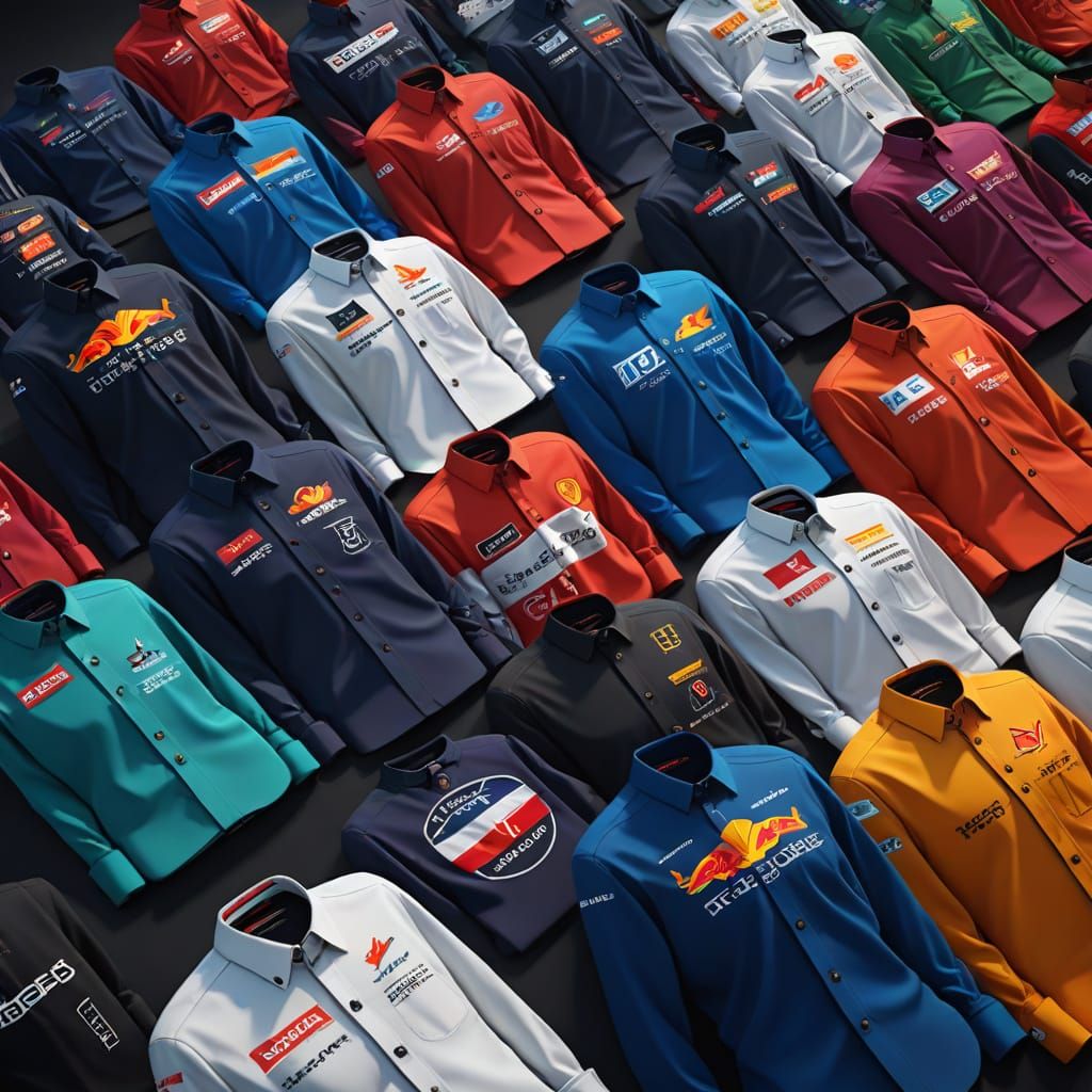 Formula 1 Button Shirt With Six Logo Samples