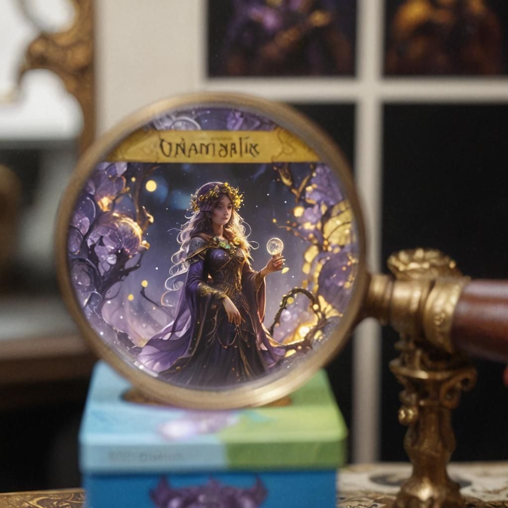 MTG Card Through Magnifying Glass, Dark Fantasy Art