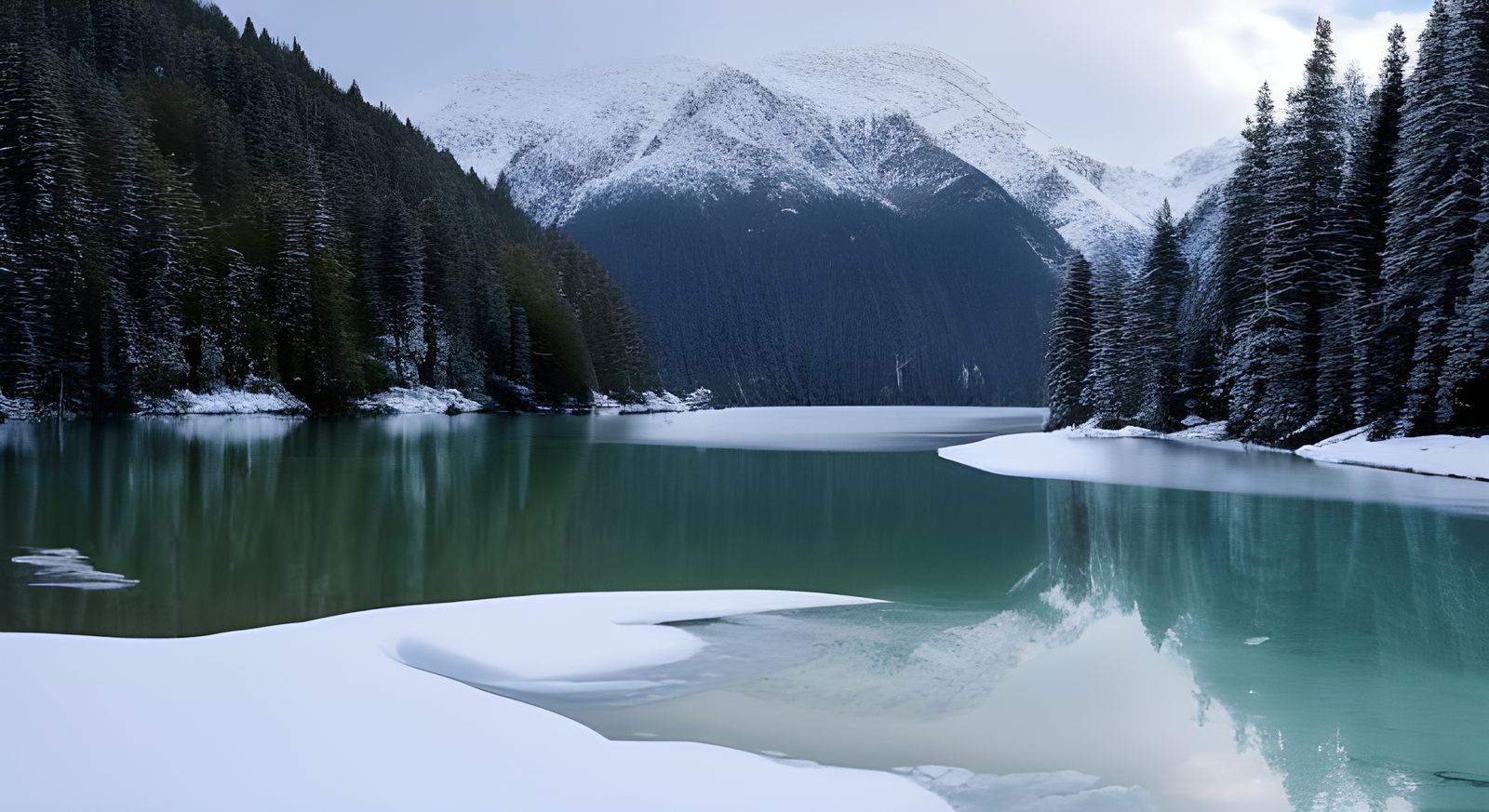 Icy Lake: A Winter Nature Landscape