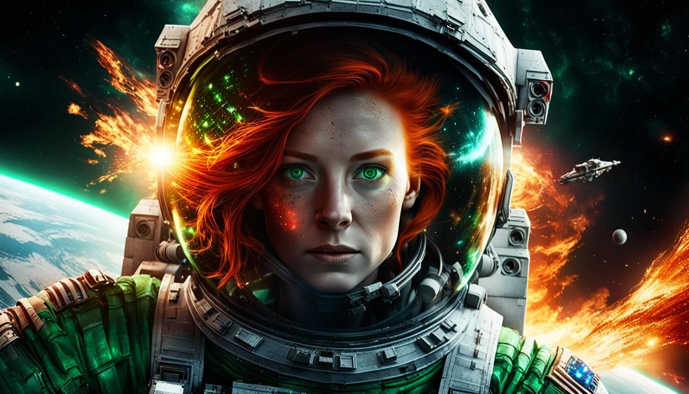 Astronaut Floats Near Portal in Hyperrealistic Sci-Fi Art