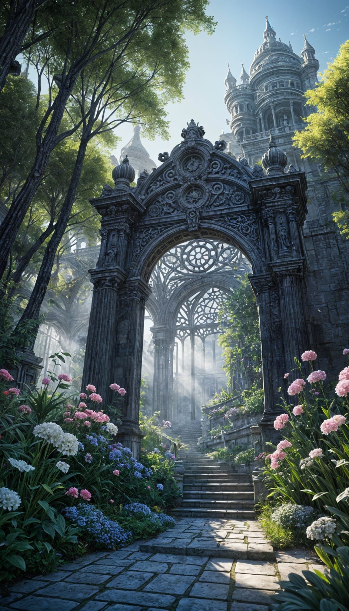 Elaborate Glowing Temple Rendered in Enscape