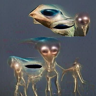 Bioluminescent Aliens in a Desolate Landscape