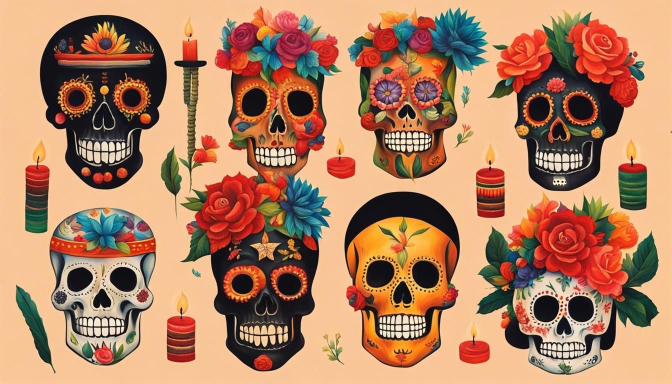 Tobacco Ceremony in Frida Kahlo Style