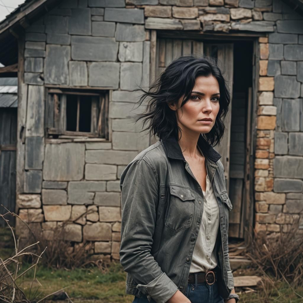 Survivor in Abandoned Farmhouse: Fashion Photography