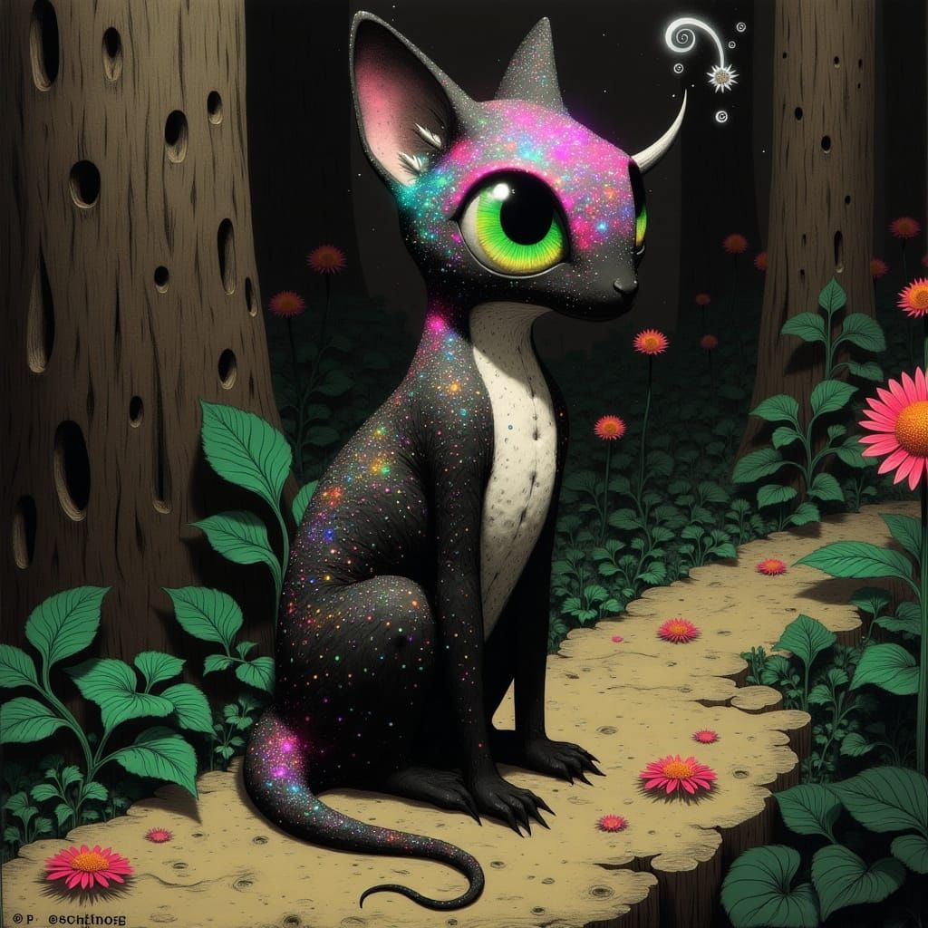 Surreal Jungle Encounter: Iridescent Feline Hybrid Watches C...