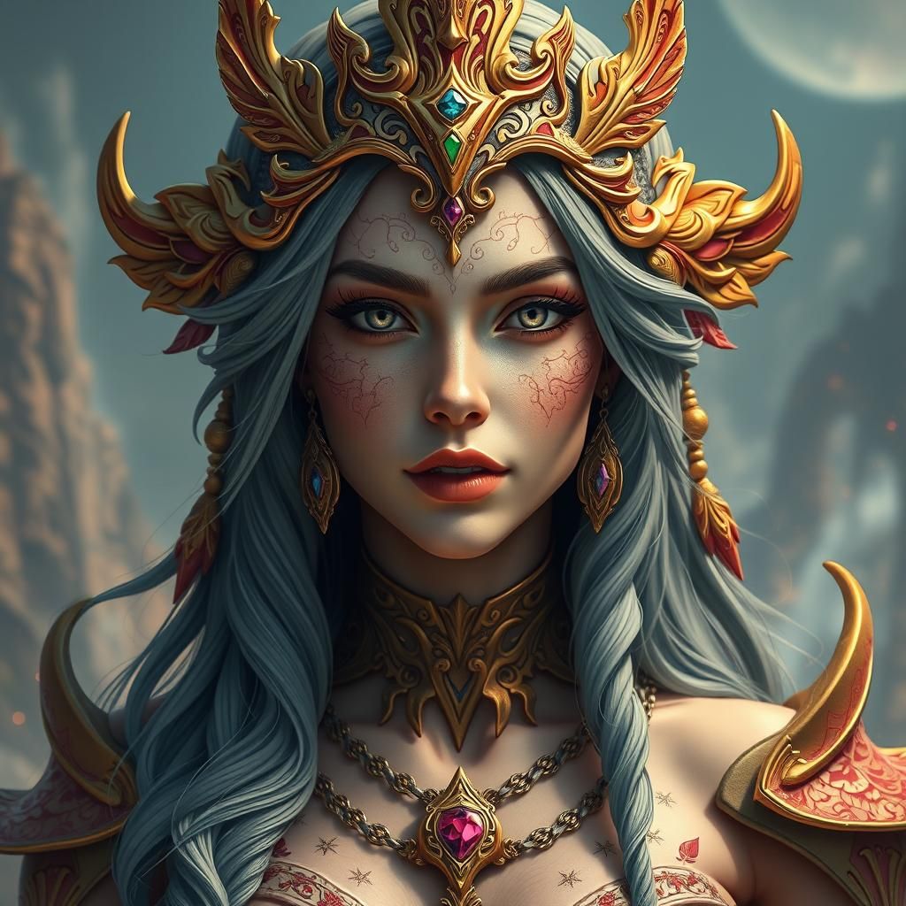 Detailed Medusa Portrait in Unreal Engine Style