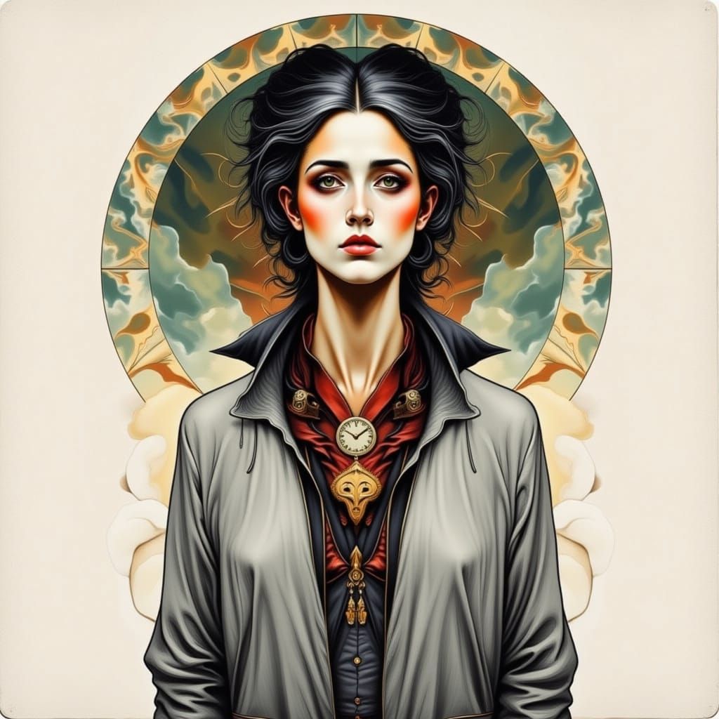 Dark Surreal Landscape in Whimsical Style