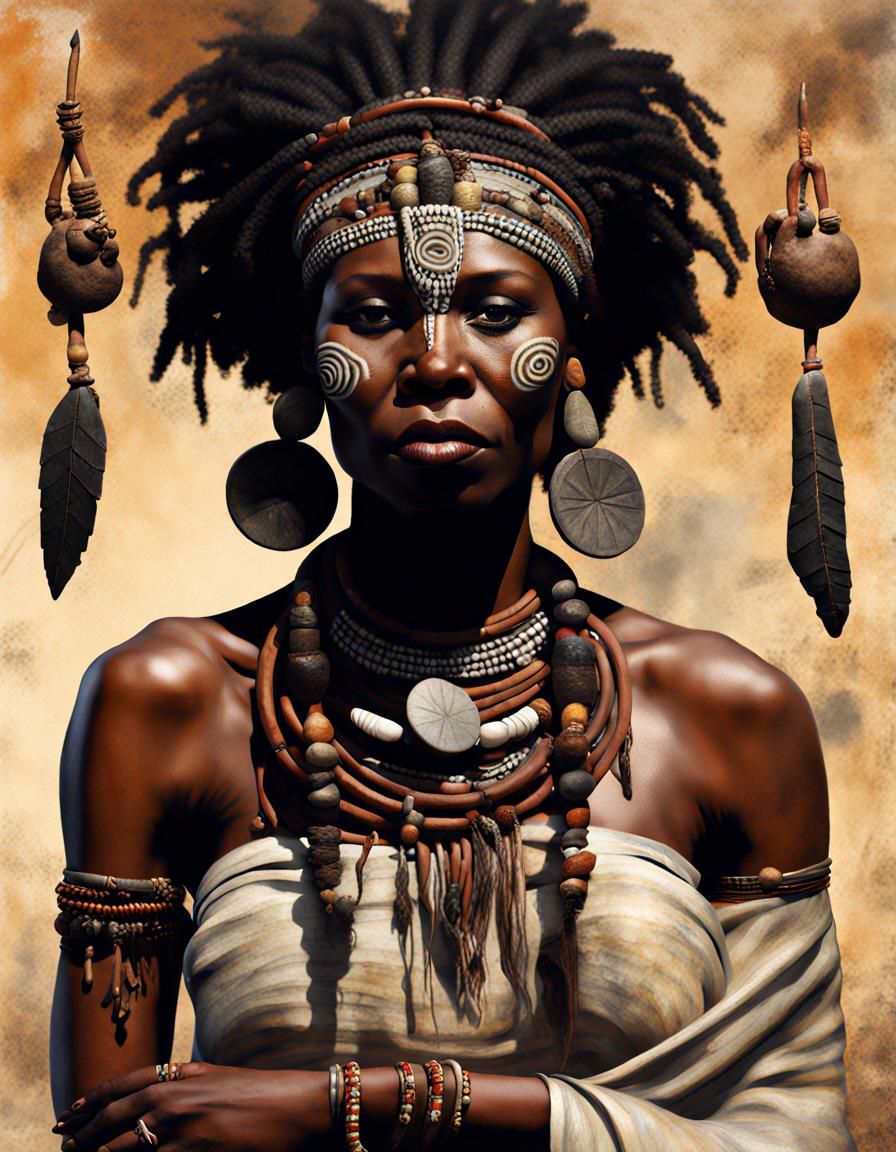 Black woman prehistoric shaman