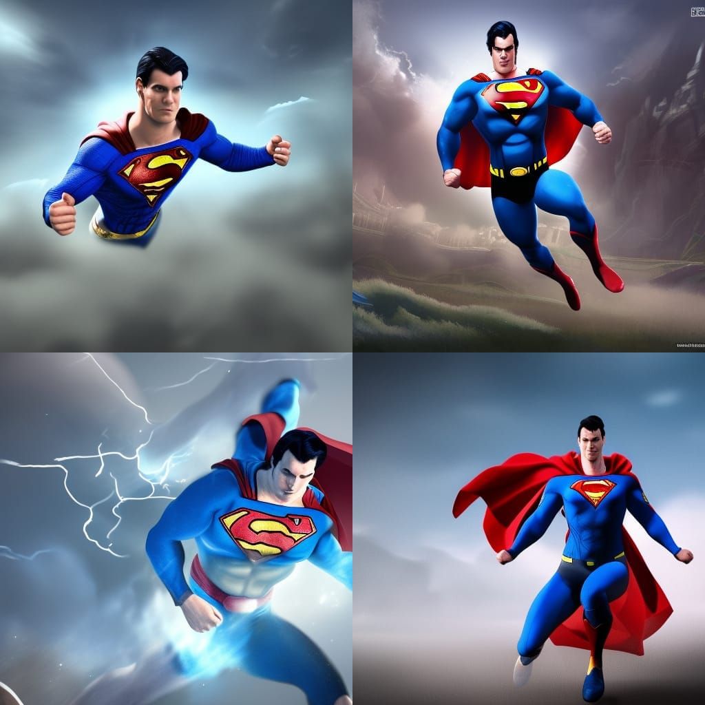 Superman Logo on Rugby Field: Detailed Matte Painting