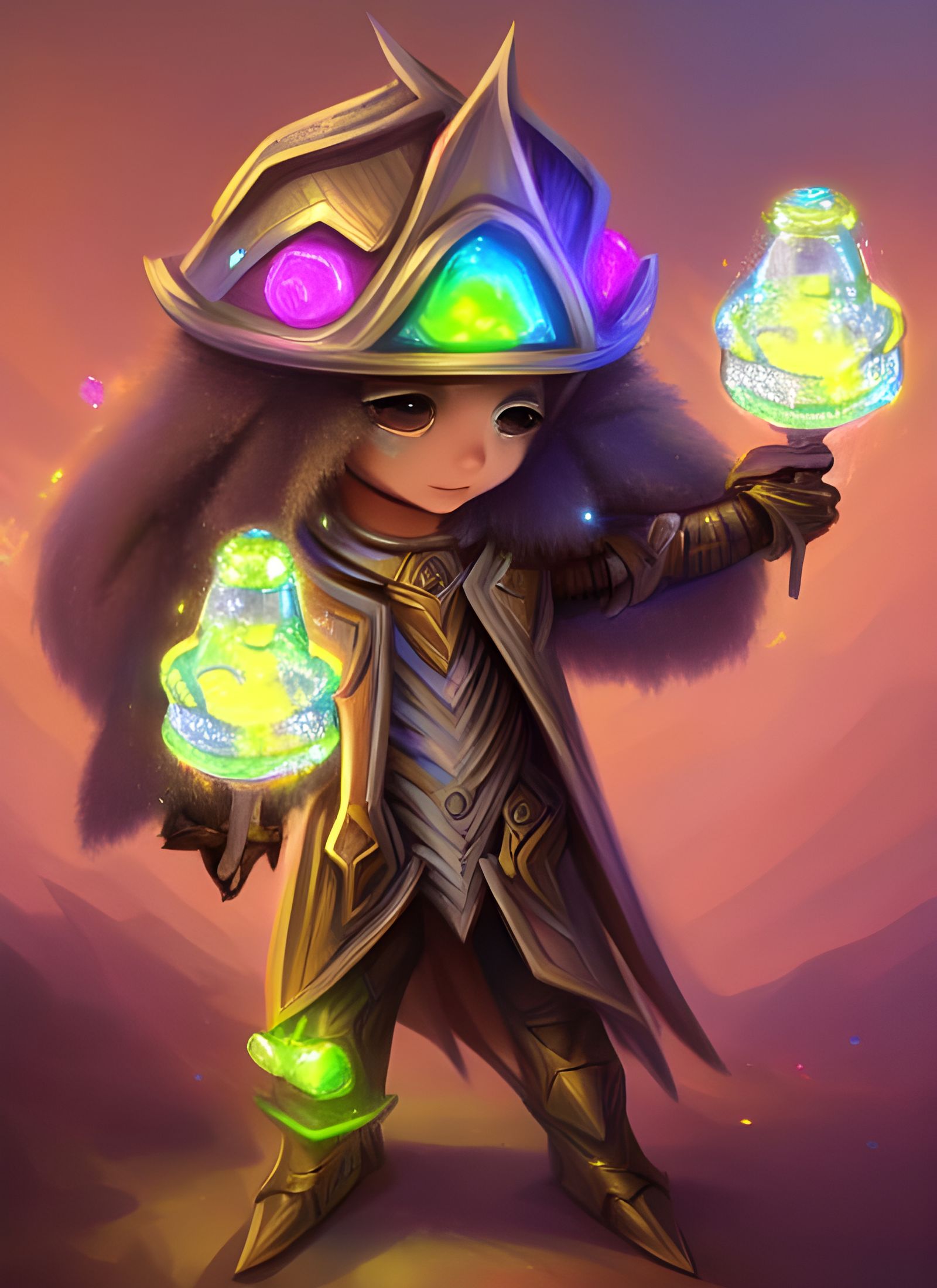 Chibi Emu Paladin with Candy Weapon