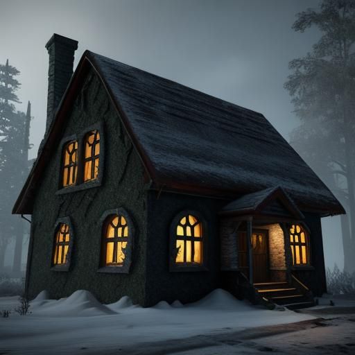 Haunted Elf House in Winter: 3D Game Cinematic