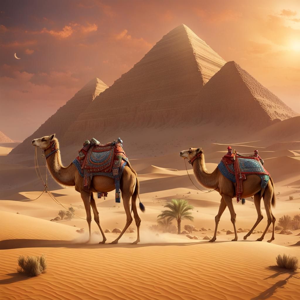 Camels and Vultures in Egyptian Desert Art