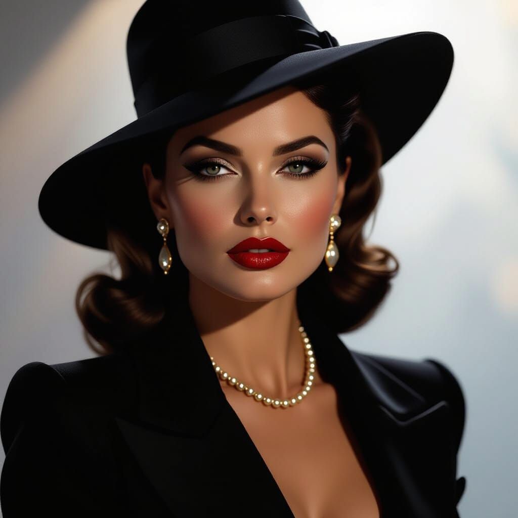 Femme Fatale Mafia Boss in Luxury Noir Style