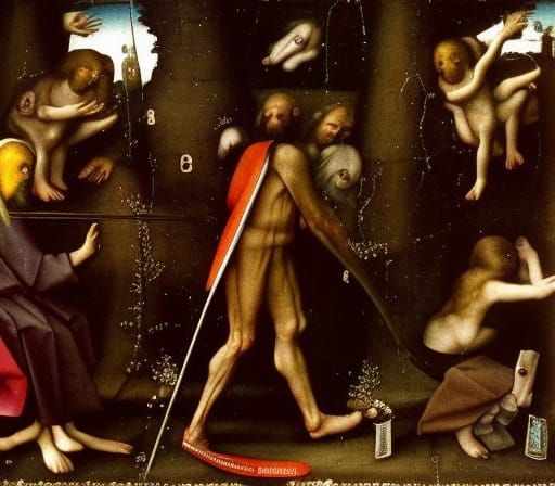 Bosch-Inspired Christ in Limbo Digital Painting