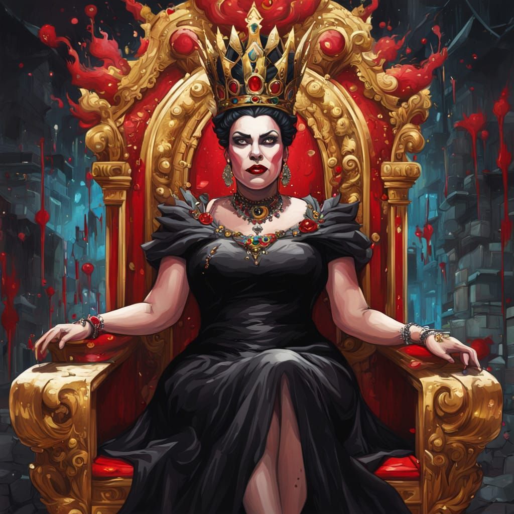 Vibrant Evil Queen in Graffiti Art Style