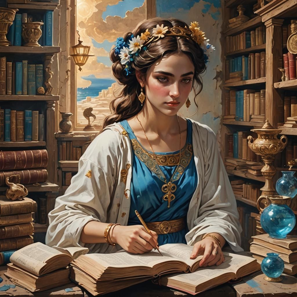 Greek Goddess Celebrates Under Mediterranean Sun