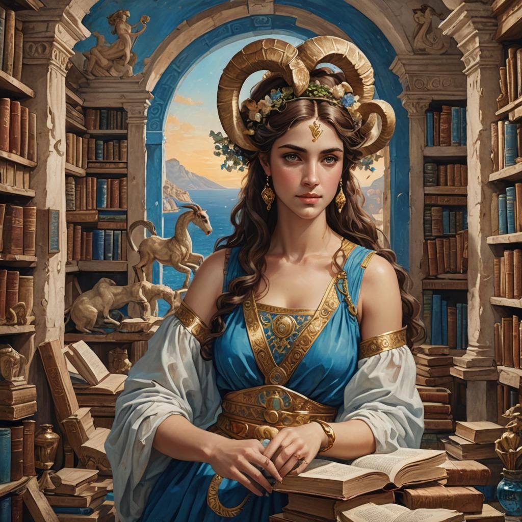 Aries Woman Celebrates Under the Greek Sun