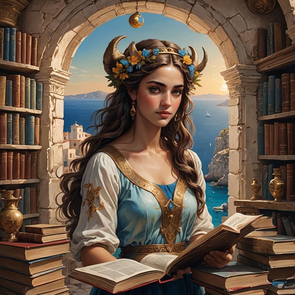 Greek Goddess Celebrates Under Mediterranean Sun