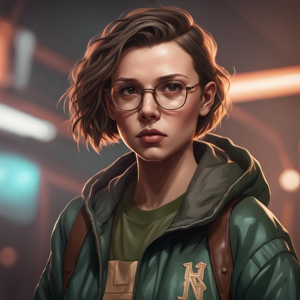 Hyperdetailed Portrait of Girl with Glasses, Artgerm Style