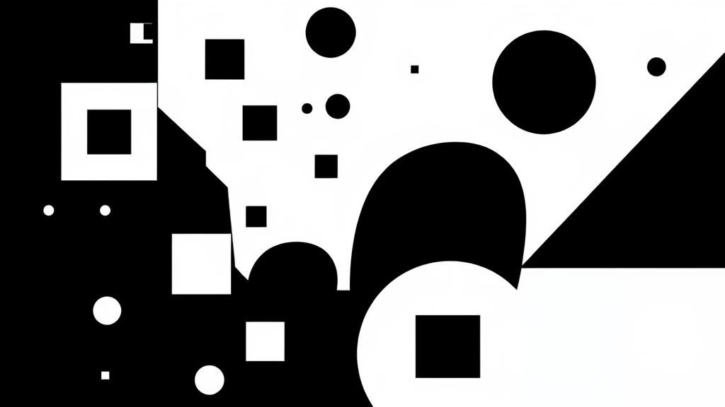 Abstract Black and White Geometric Shapes