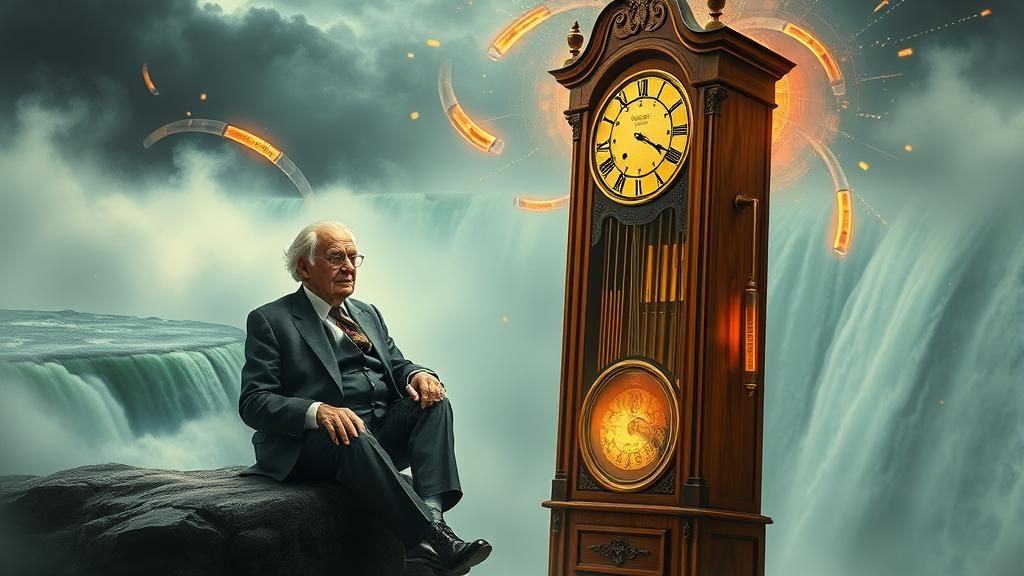 Niagara Falls Grandfather Clock Surreal Scene