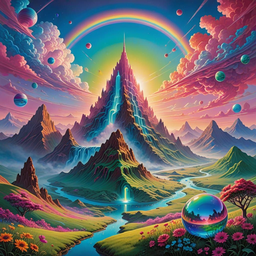 Alien Ziggurat in Rainbow Valley: Airbrush Art