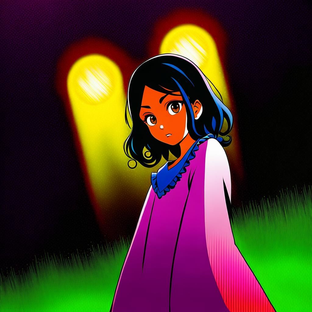 Anime Style Portrait of a Beautiful Young Woman