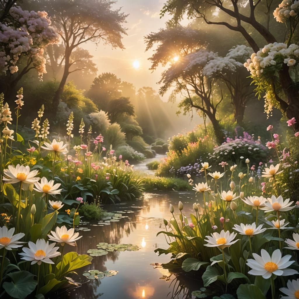 Ethereal Floating Garden Concept Art