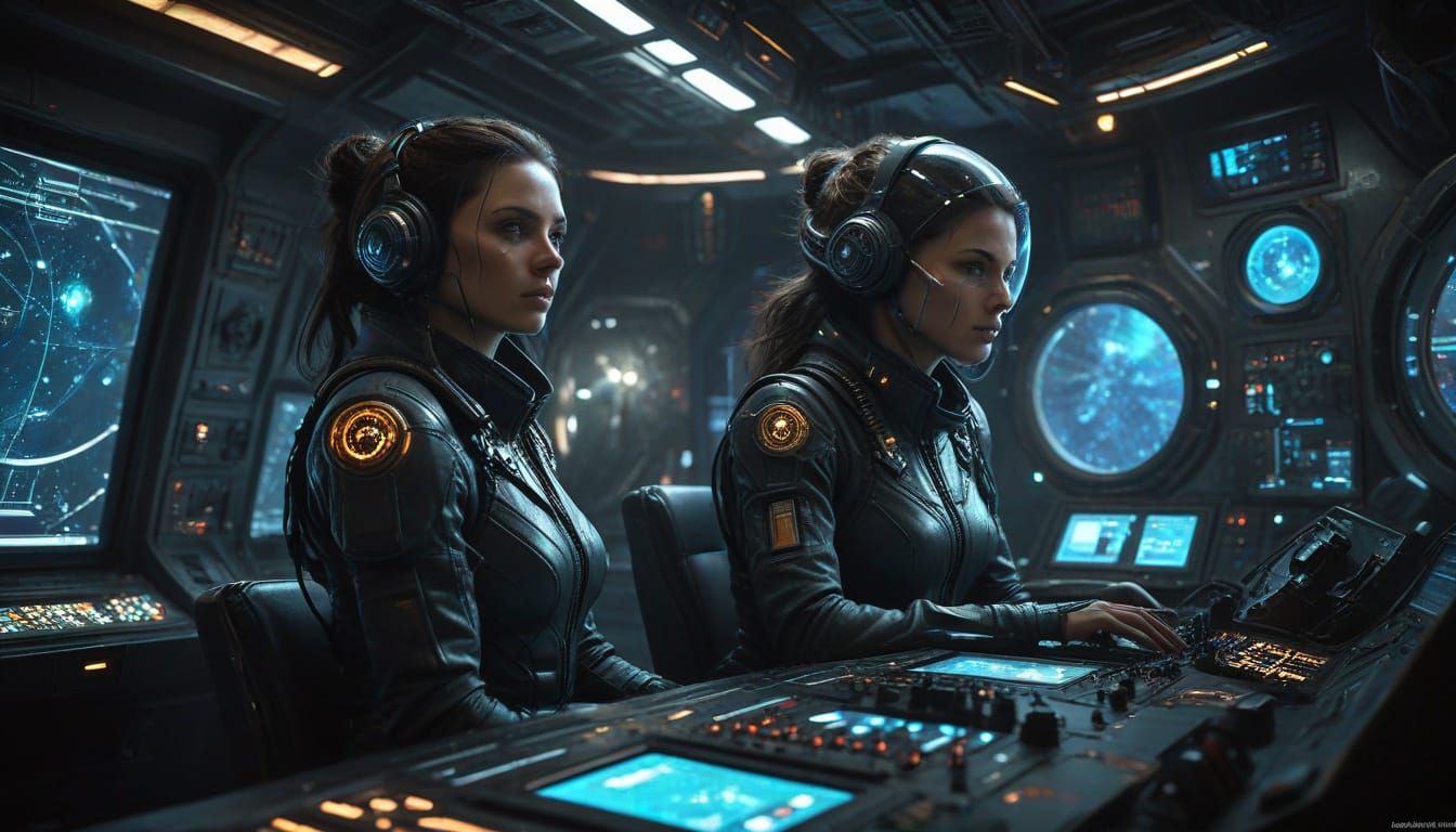 Space Operatic Control Room in Artgerm Style