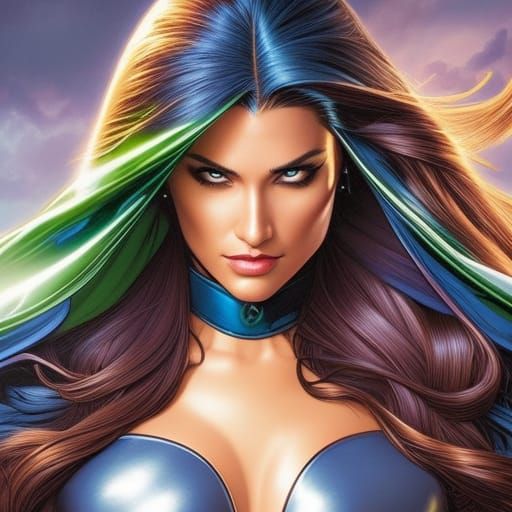 Princess Warrior Superhero in Comic Book Style