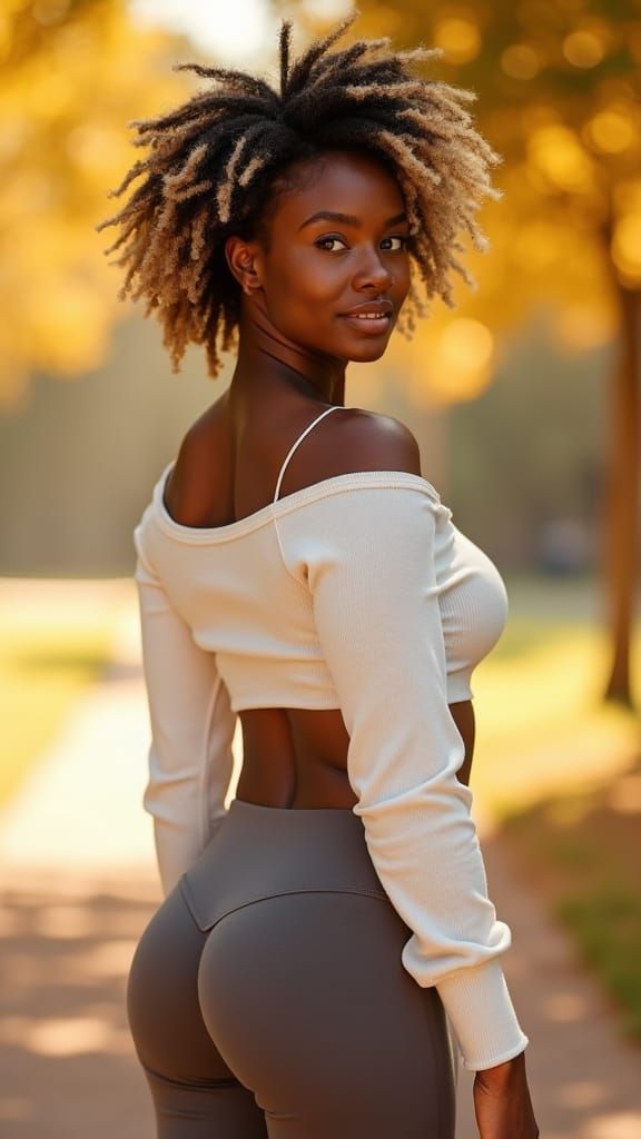 Confident Black Woman Portrait in Hyperrealistic Style