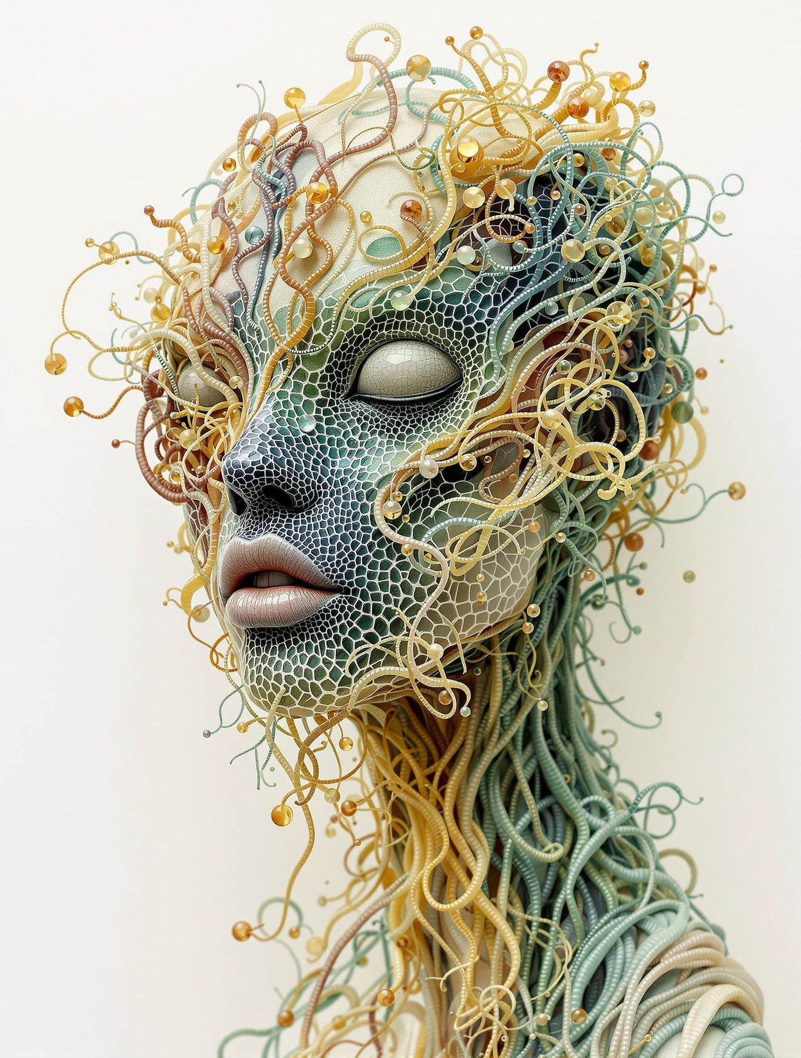 Figuratively Emergent Blown-Glass Hand-Knit Masterpiece