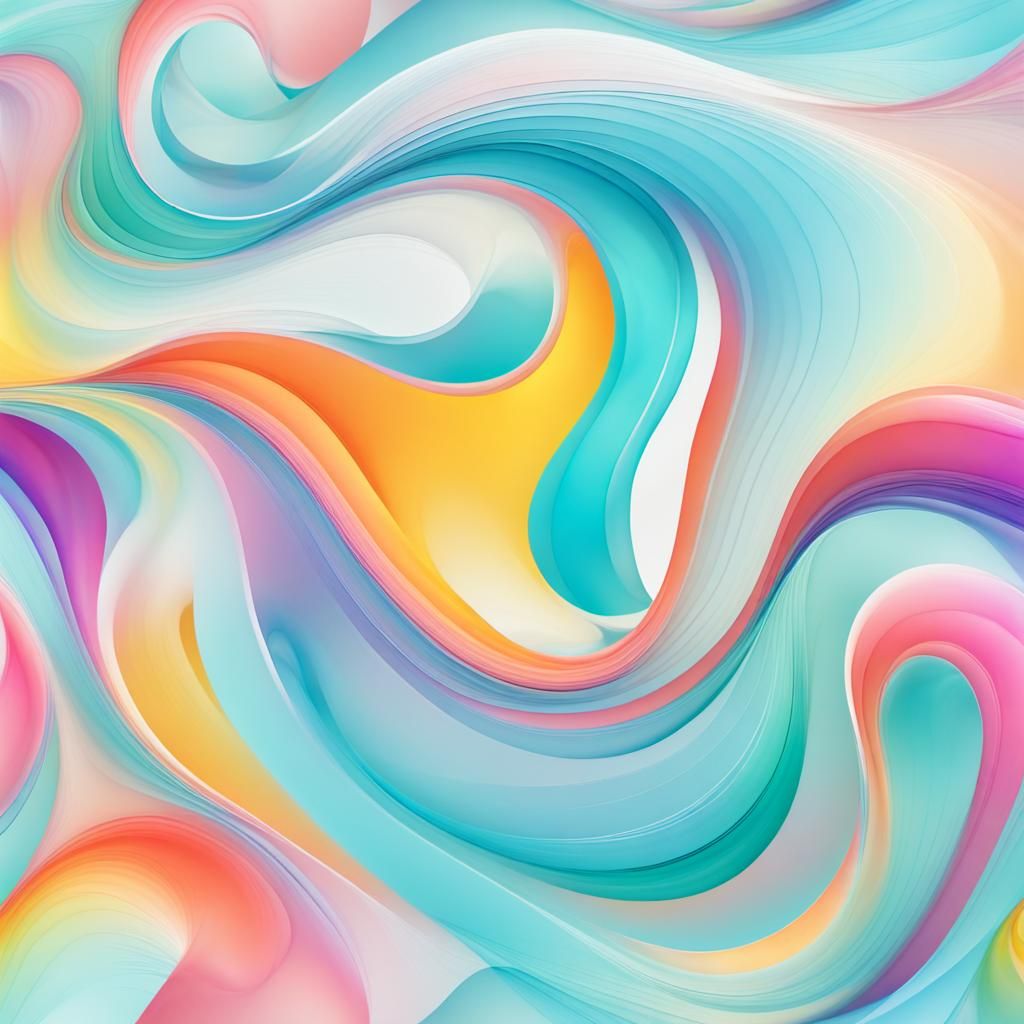 Dynamic Ocean Waves with Dolphins in Pastel Colors