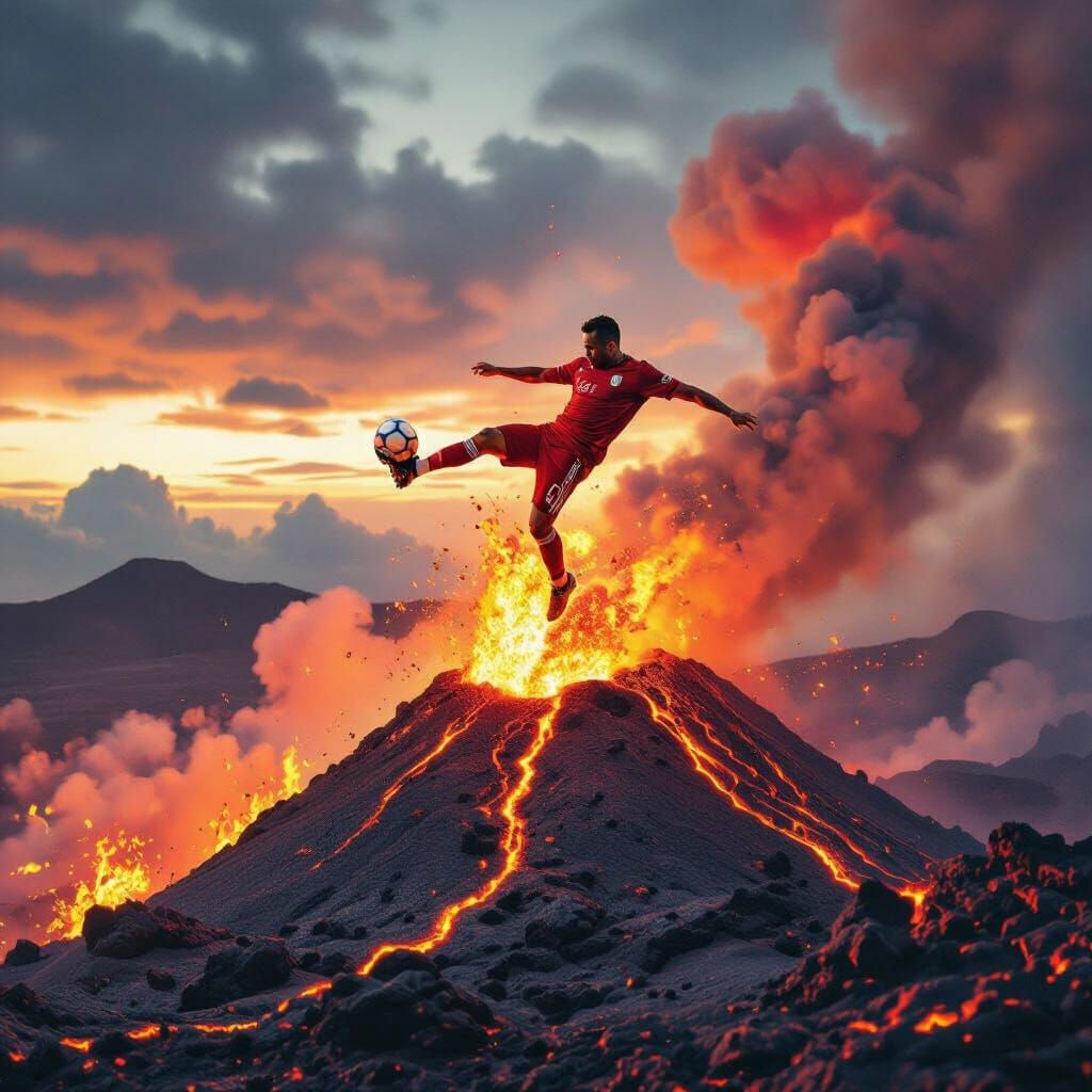 Ronaldo Bicycle Kick on Volcano Summit