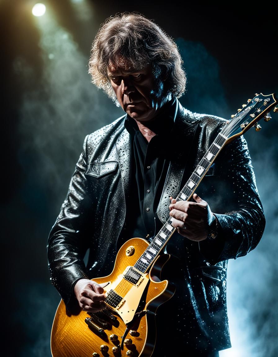 Guitarist on Stage: Hyper-Realistic Cinematic Portrait