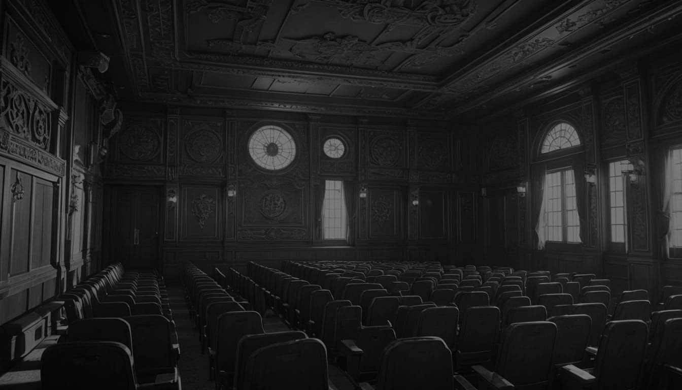 Detailed Anime Style Old Movie Theater