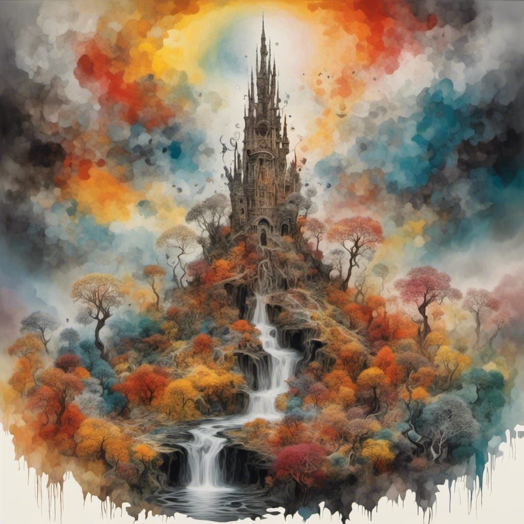 Lake of Colorful Non-Newtonian Fluid