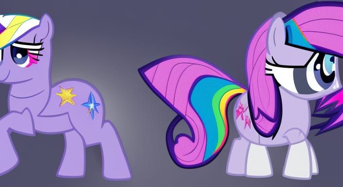 Pink Unicorn Pegasus with Purple Mane